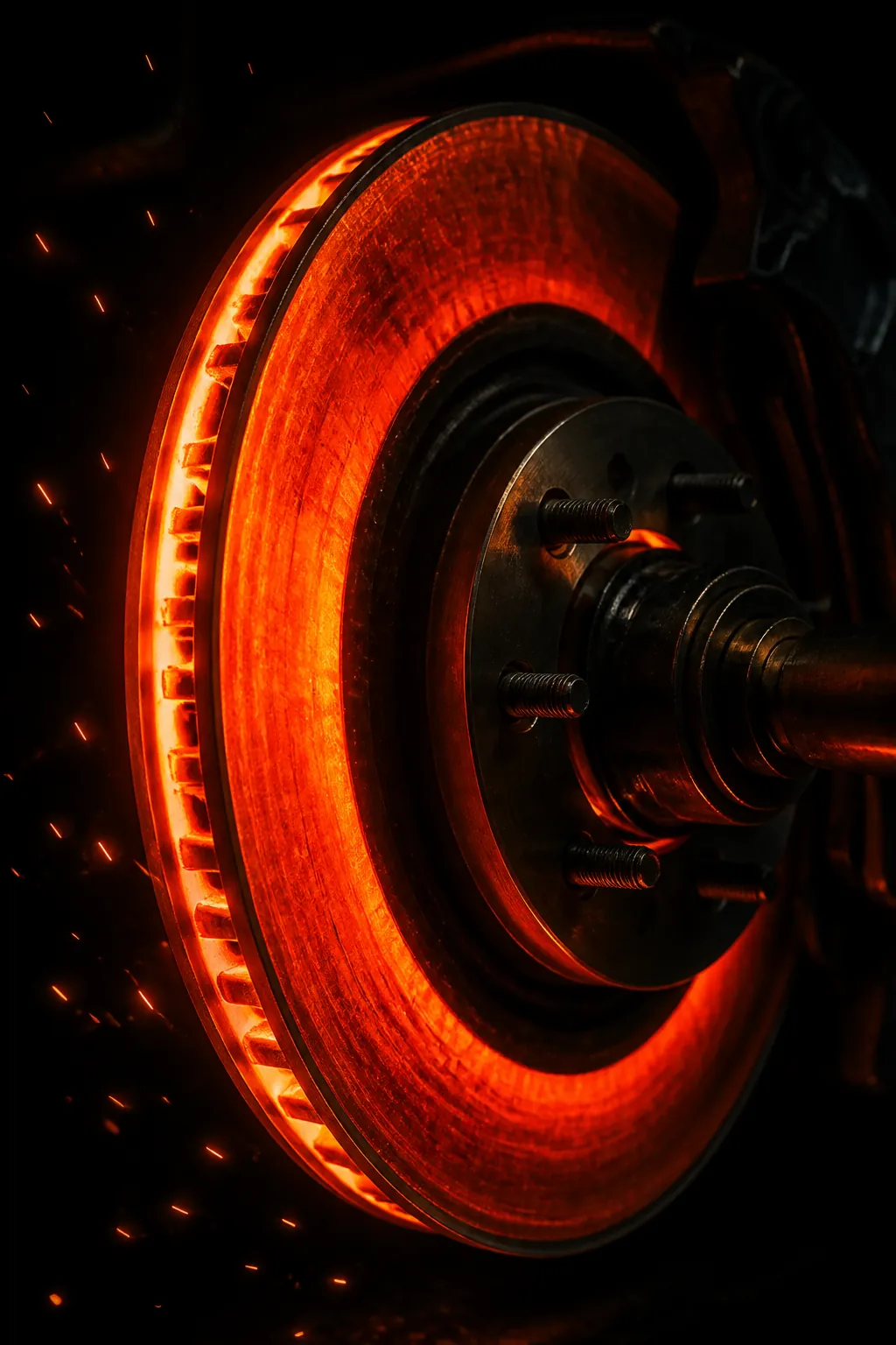 Brake disc glowing on the dyno