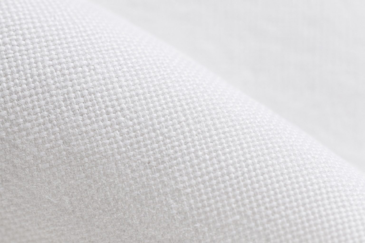 Crisp white percale weave in close view