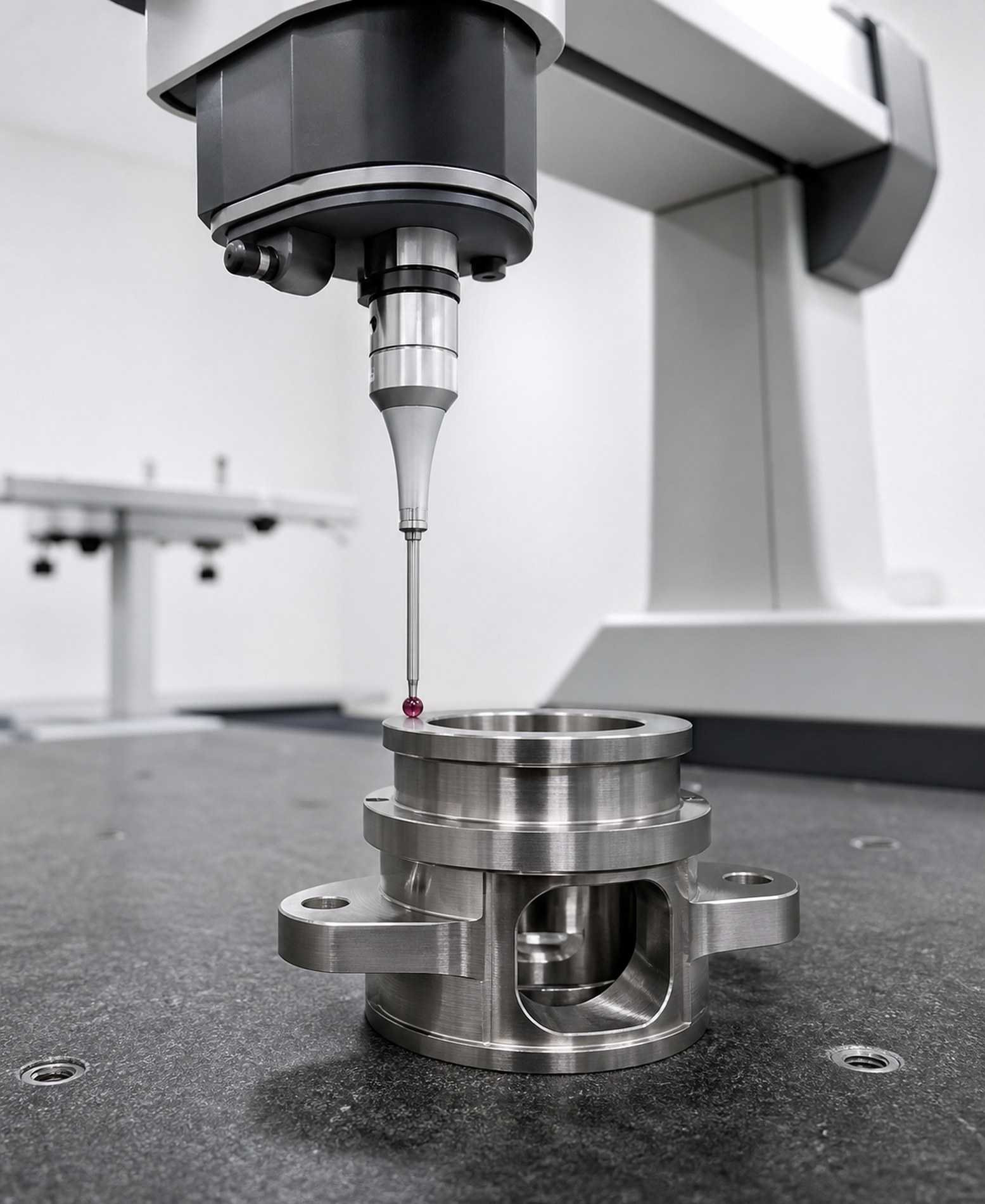 CMM probe measuring a part