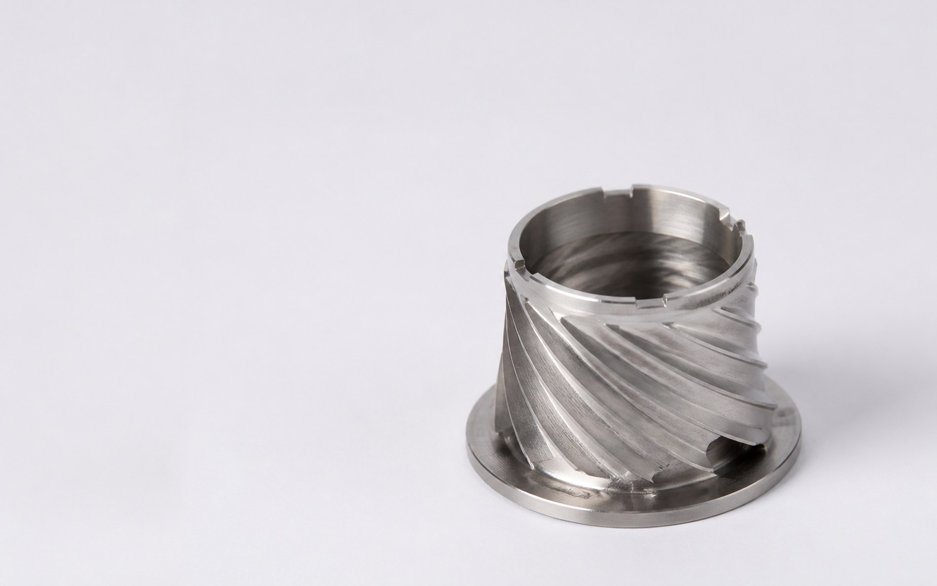 Five-axis machined titanium component