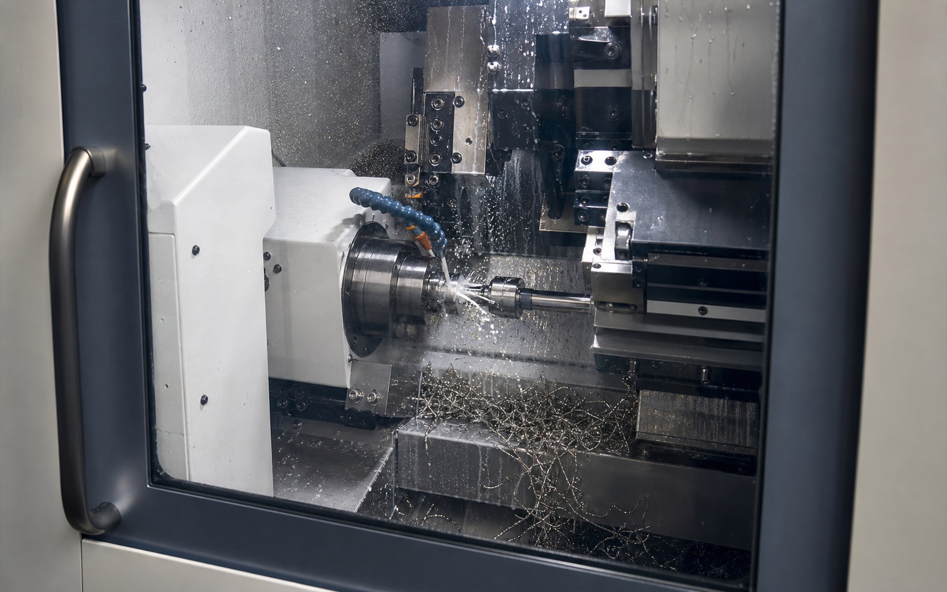 Swiss lathe cutting